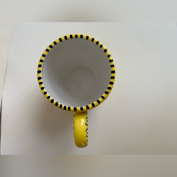 Lorrie Veasey "Better Half" Coffee Mug. Yellow with black dots. So cute! - Picture 4 of 5